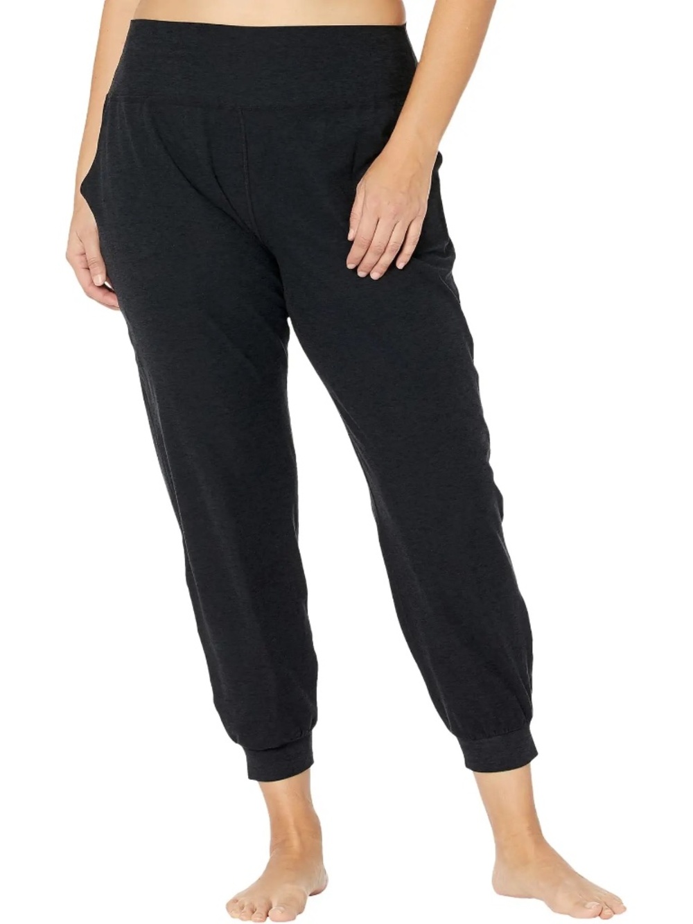 Beyond Yoga | Plus Size Spacedye Midi Joggers | Black | 1X